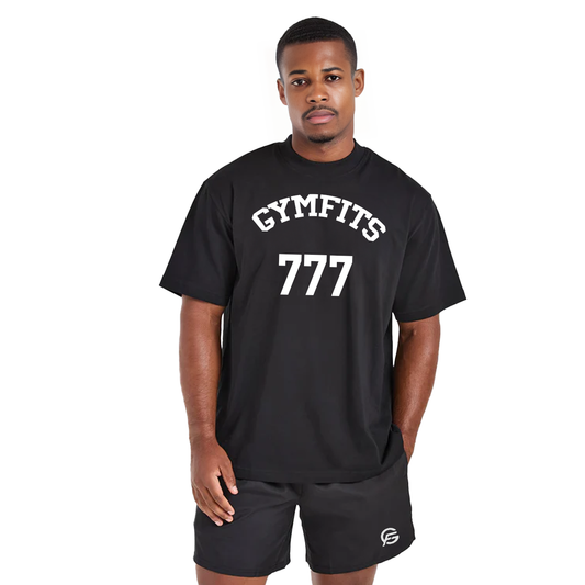 Schwarzes T-Shirt mit Gymfits-Grafik